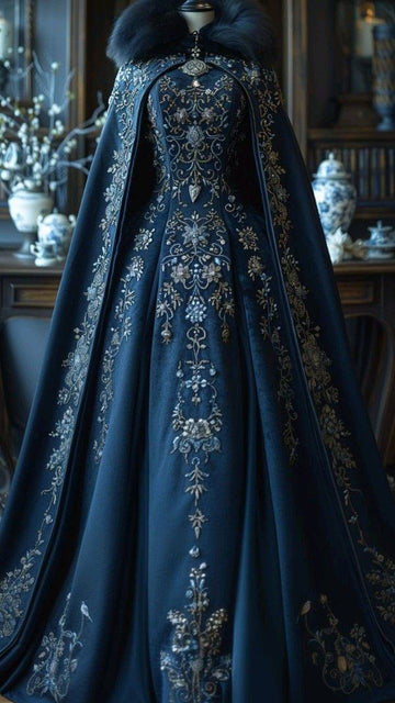 Ball Gown High Neckline Navy Blue Party Dresses Long Prom Dress Evening Dresses SD1792 HZ0628